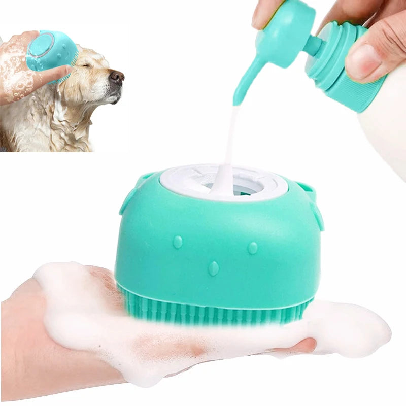 Brosse de bain en silicone souple pour animaux de compagnie